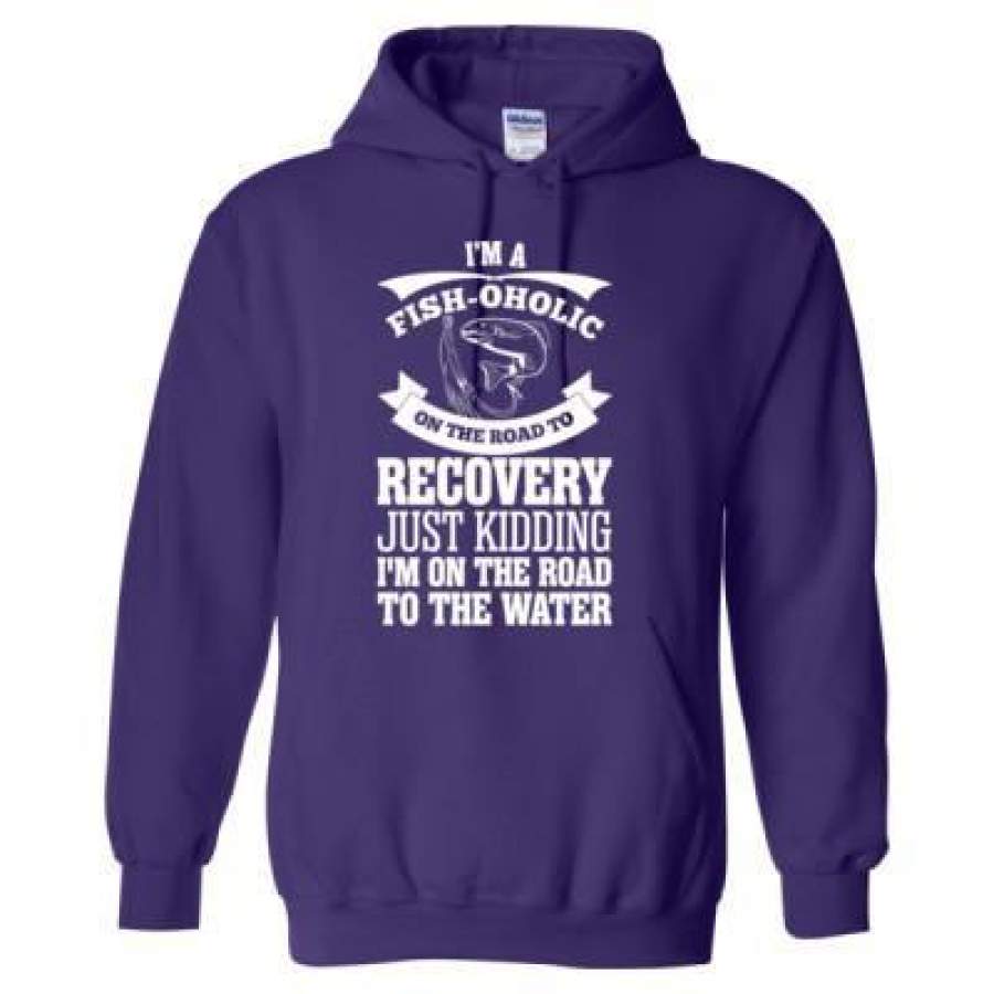 AGR Im A Fishoholic On The Road To Recovery Just Kidding Im On The Road To The Water – Heavy Blend™ Hooded Sweatshirt