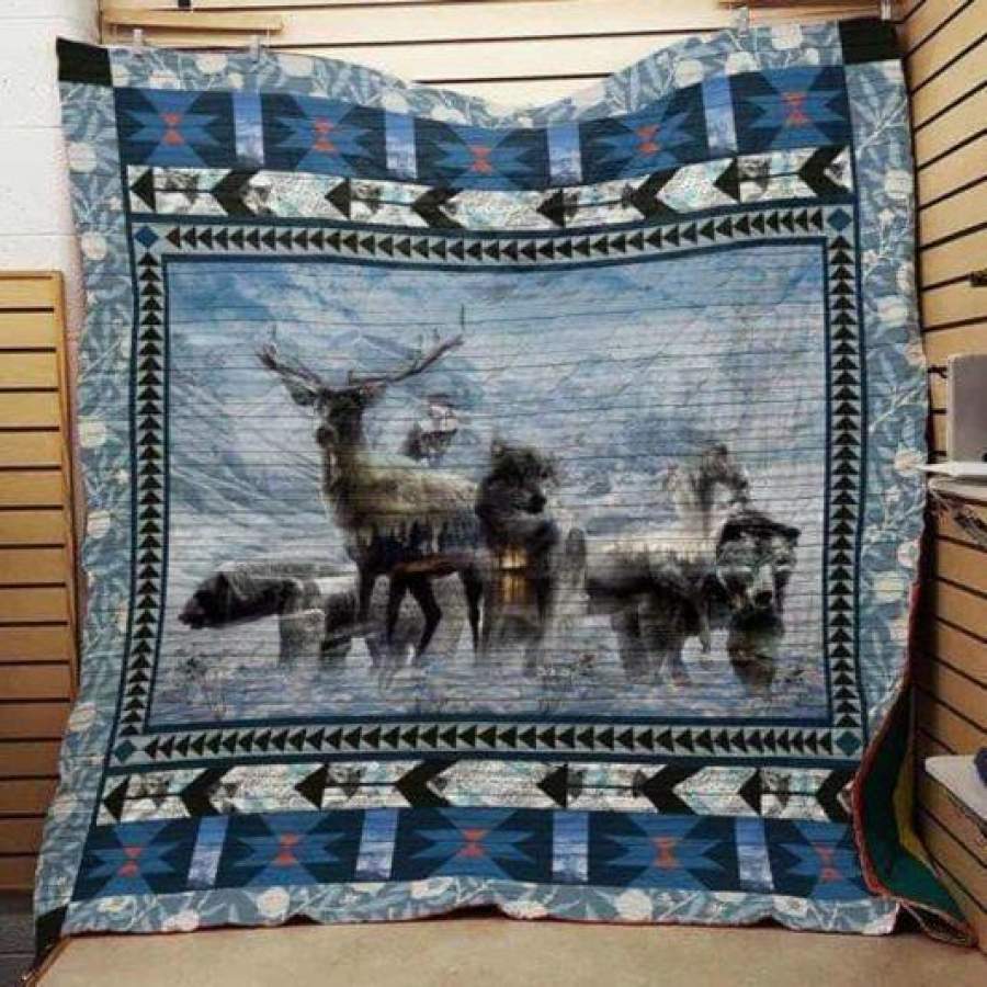 Wozoro Quilt Blanket Hunting Animals Winter Twin Queen King Size