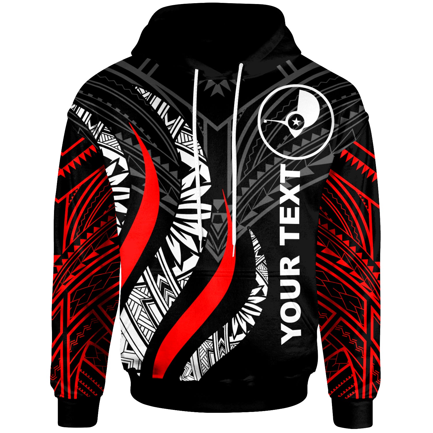 Yap Custom Personalised Hoodie – Yap Strong Fire Pattern Red – BN20