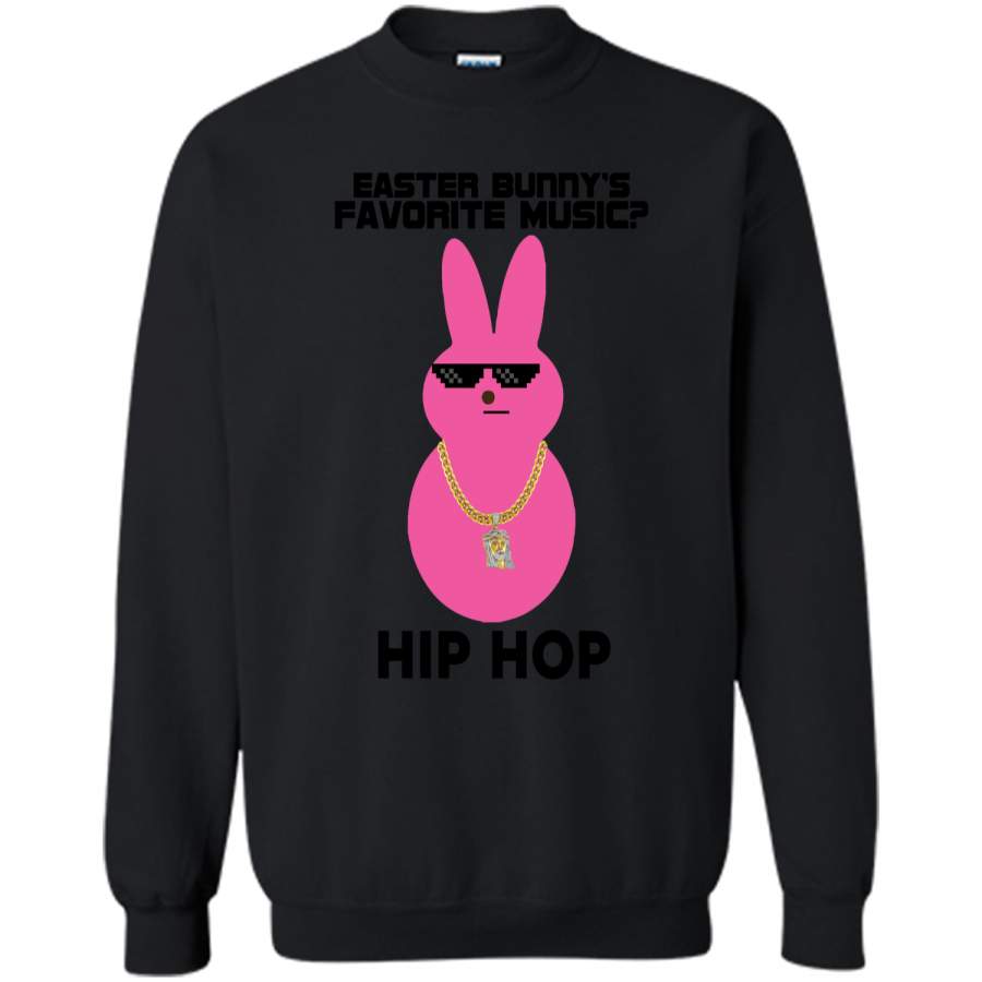 Easter 2018 Hip Hop Bunny Printed Crewneck Pullover Sweatshirt 8 oz