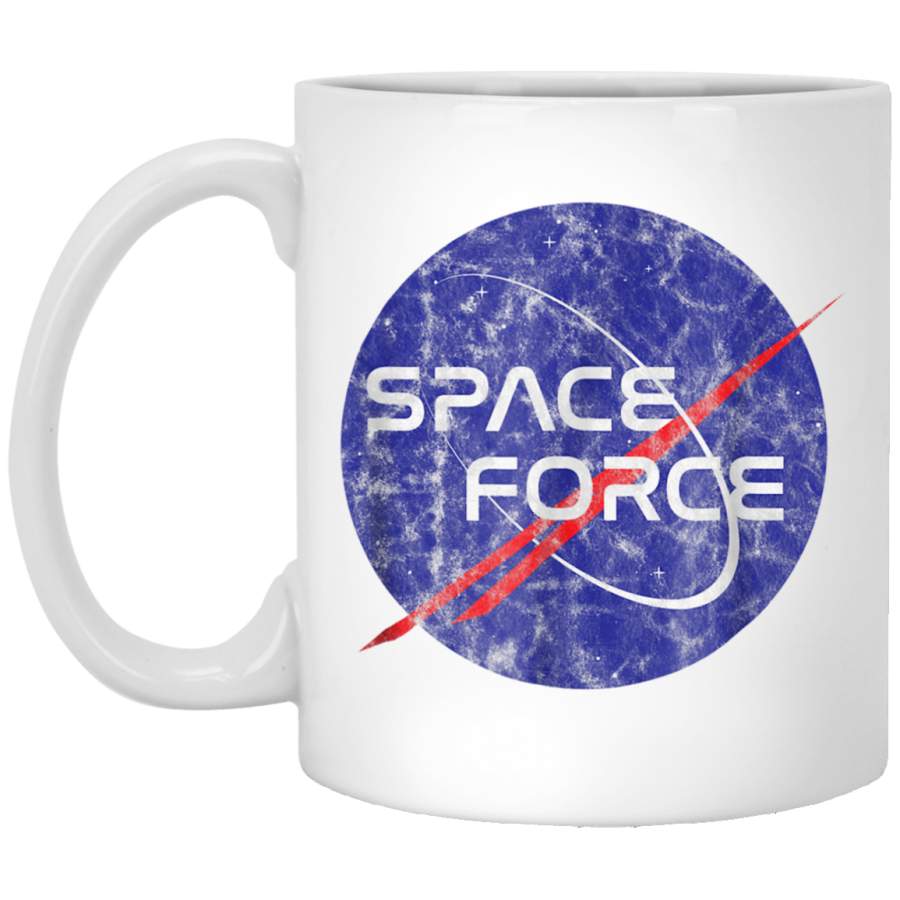 United States Space Force T-Shirt Vintage Classic Logo White Mug