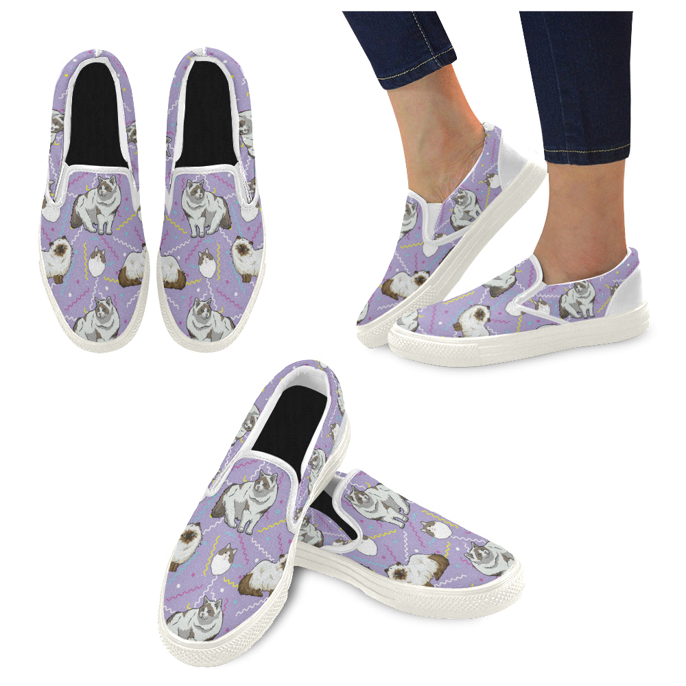 Ragdoll White Women’s Slip-on Canvas Shoes