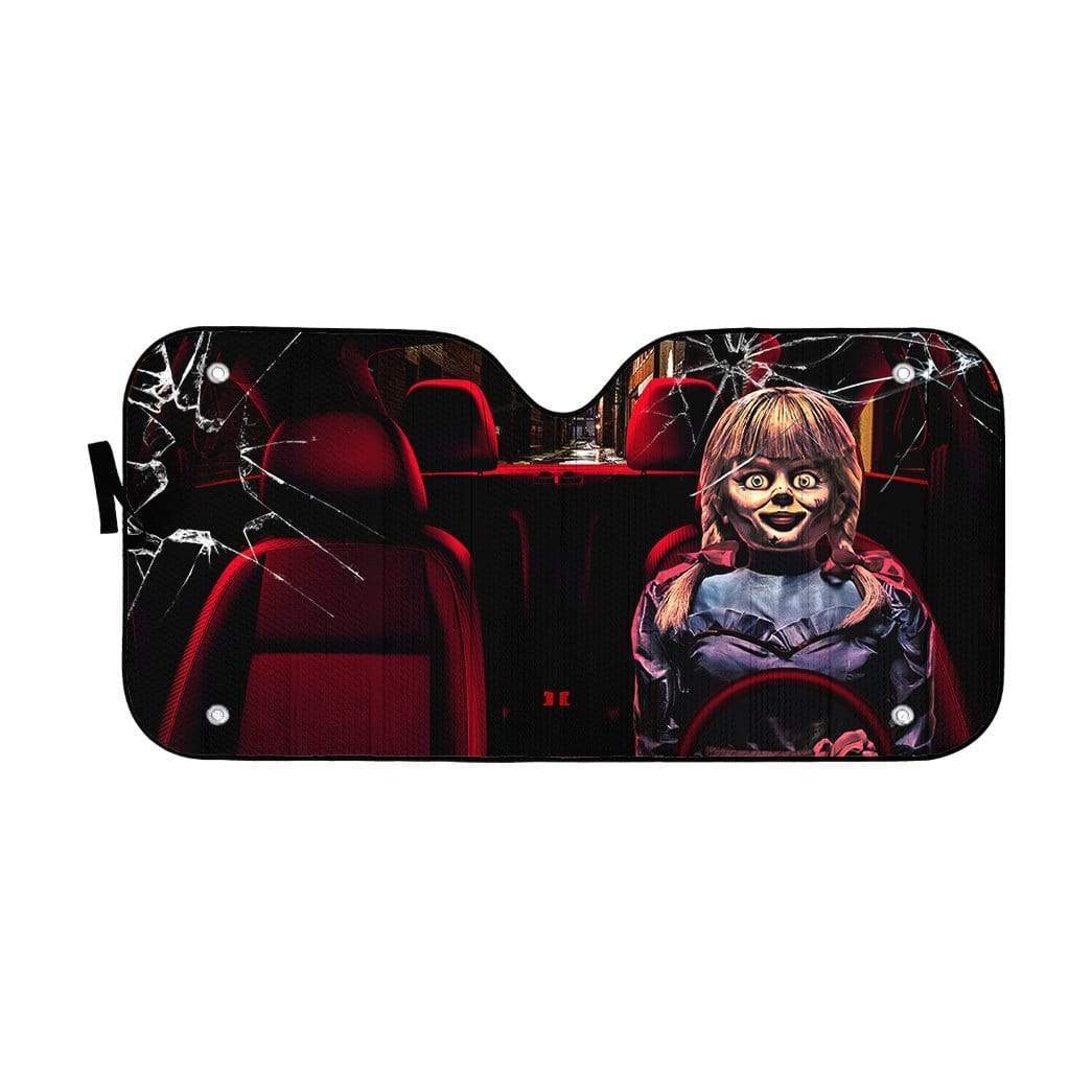 Gearhumans 3D Horror Annabelle Custom Car Auto Sunshade