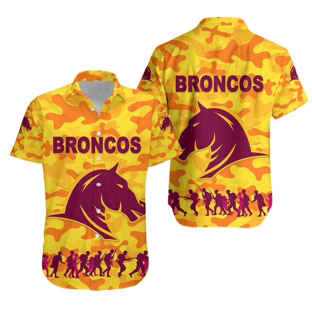 Brisbane Broncos Hawaii Shirt Anzac Day Camouflage Vibes Gold Ha69385