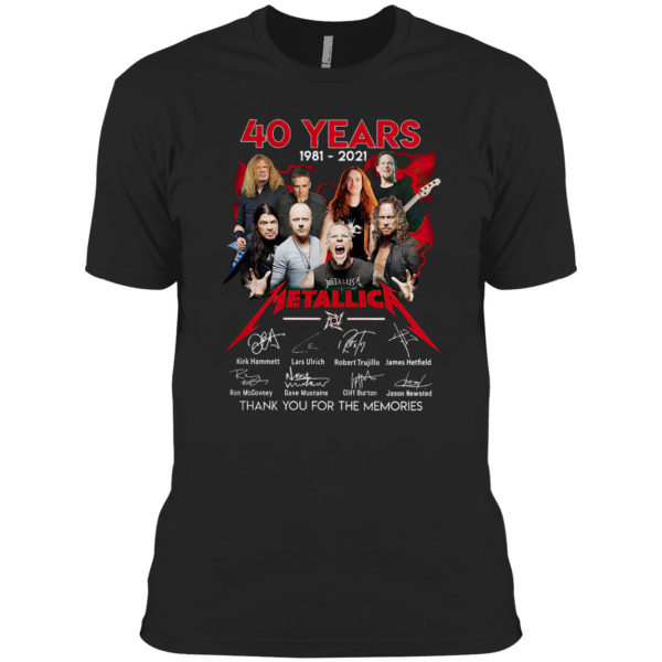 40 Years 1981 2021 Metallica Kirk Hammett Lars Ulrich Signatures Shirt