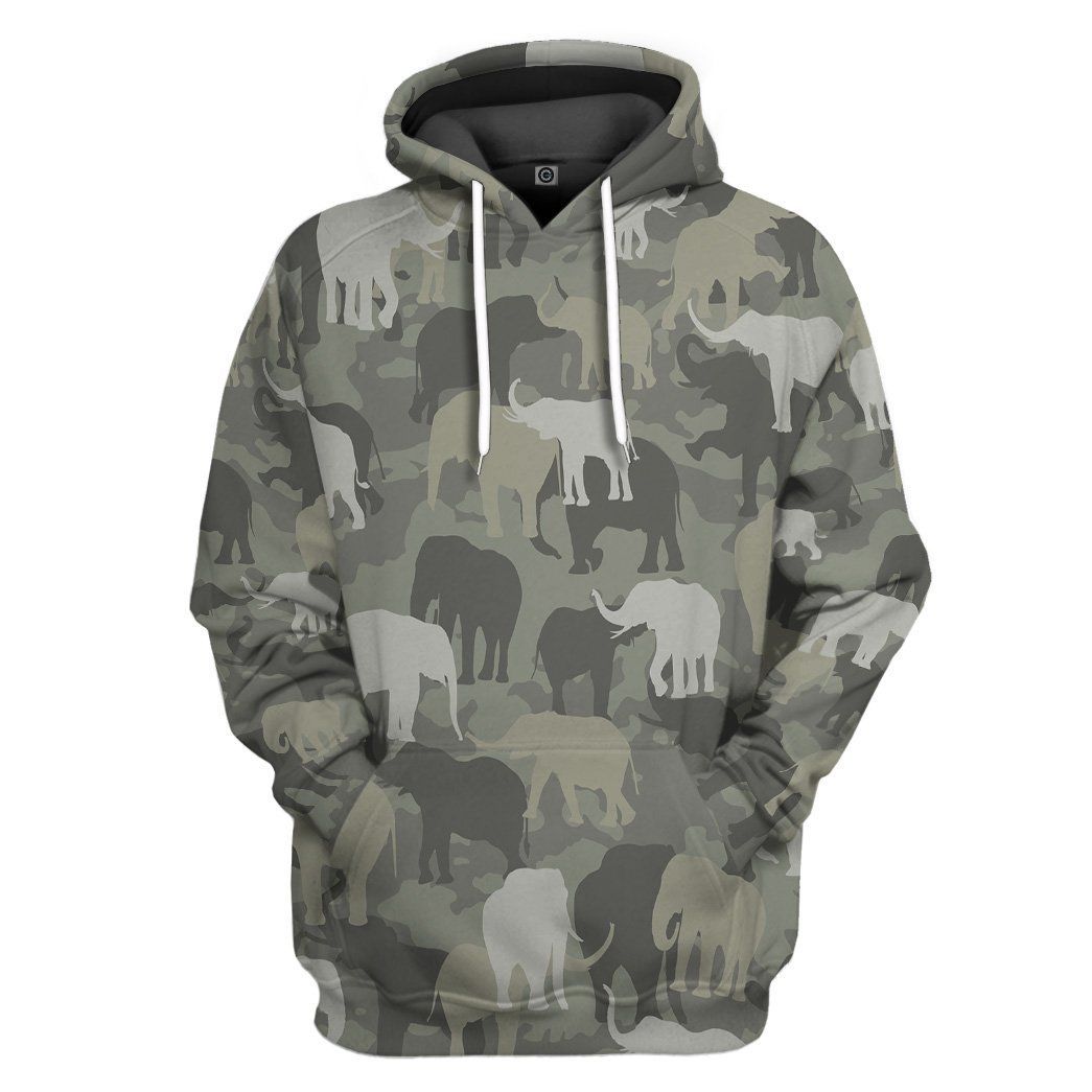 Casespring 3D Elephants Camo Custom Tshirt Hoodie Apparel