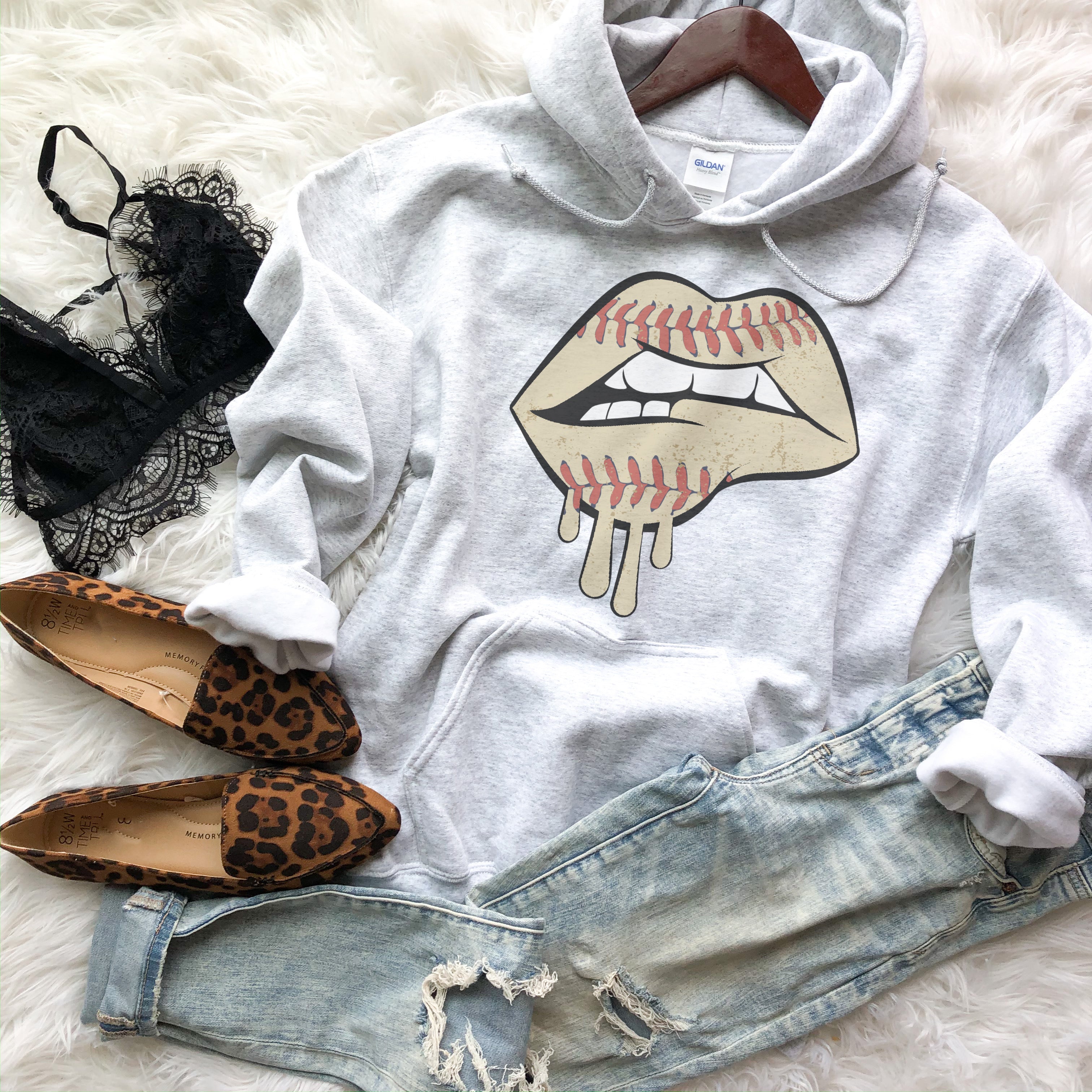 Dripping Baseball Lips Sweatshirt