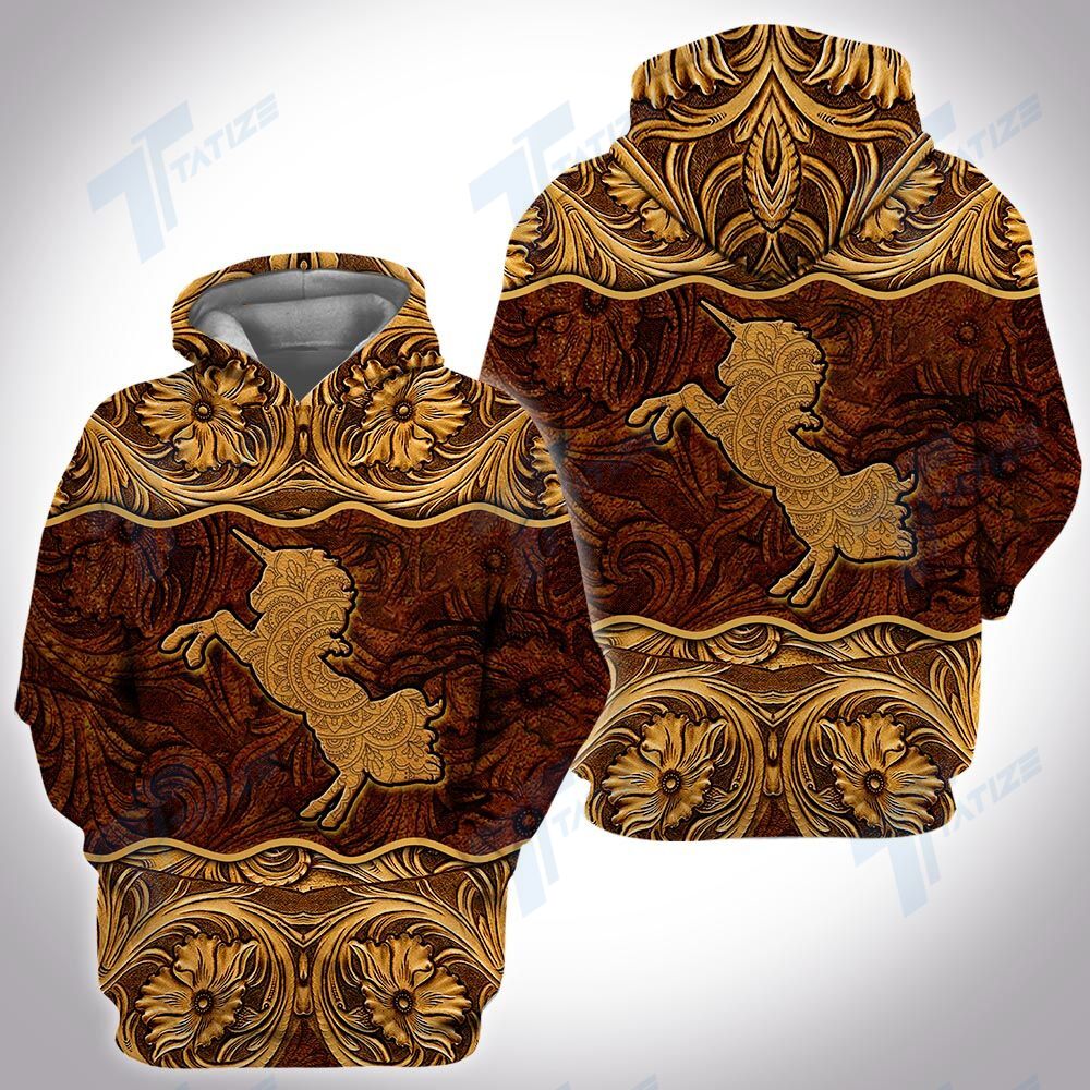 Leather wild animal unicorn 3D All Over Printed Shirt, Sweatshirt, Hoodie, Bomber Jacket Size S - 5XL