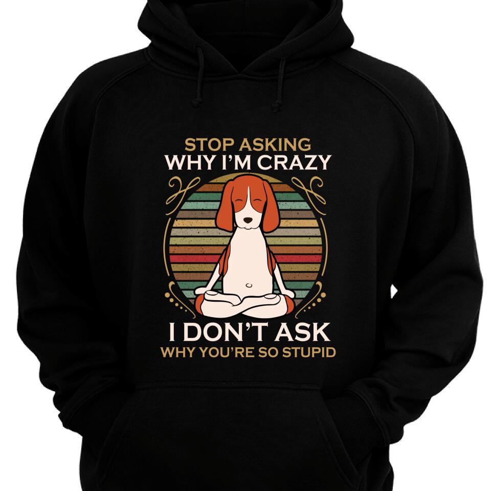 Stop Asking Why I’M Crazy Hoodie – Best Gift For Dog Lover – Trending Personalized