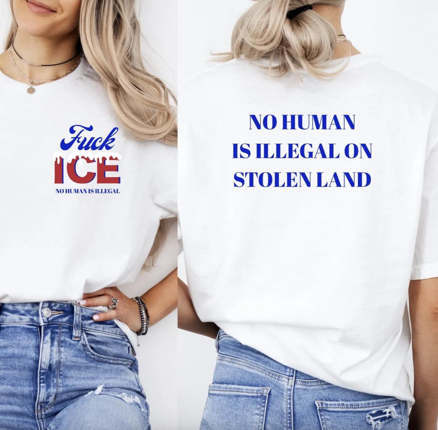 No Human Is Illegal Shirt, Fuk ICE Shirt, Abolish ICE Shirt, Human Rights Activist Gifts, Immigration Human Rights Tshirt, Fuk Trump Tee For Men Women