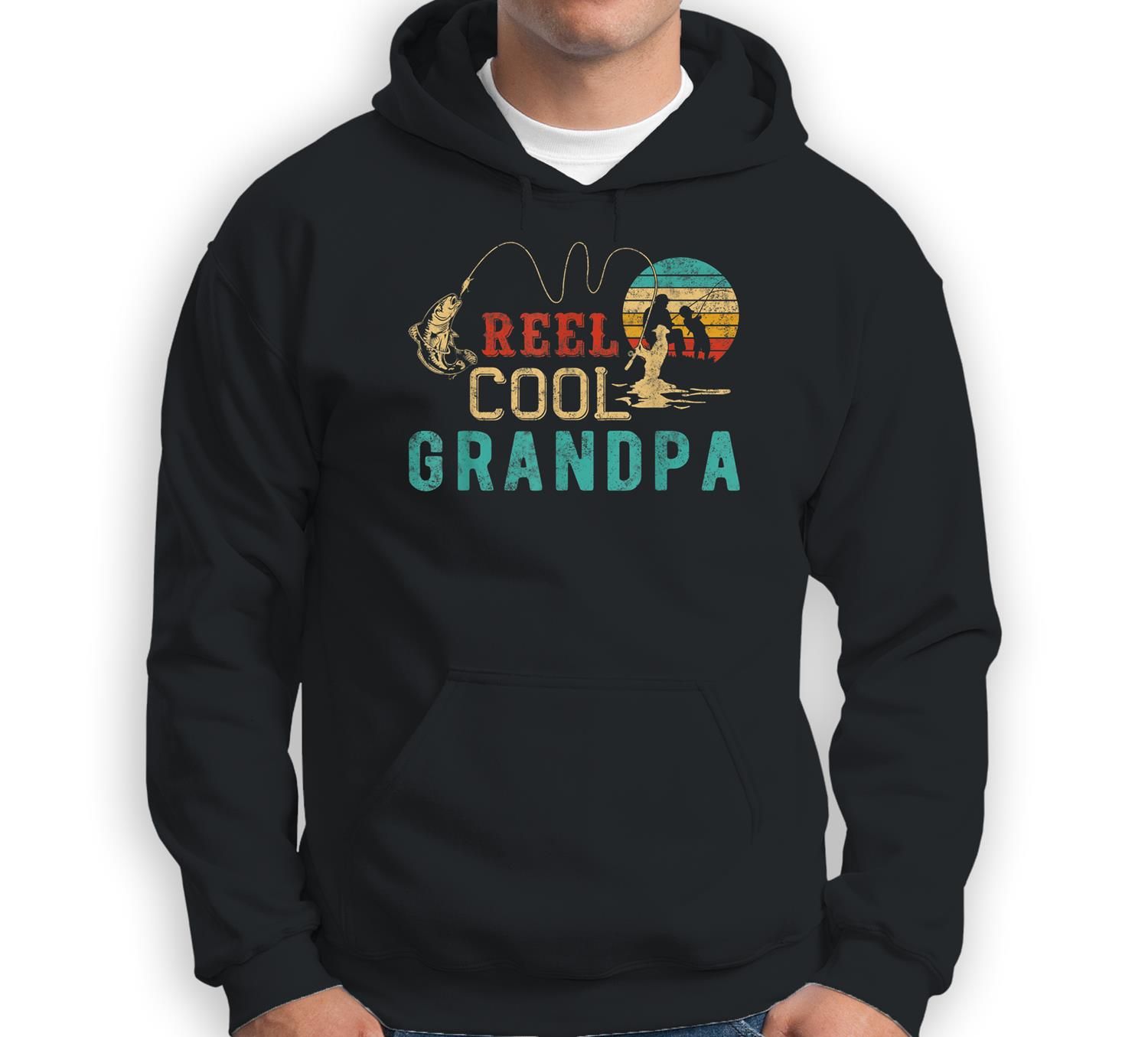 Grandpa Vintage Reel Cool Grandpa Fish Fishing For Men Sweatshirt & Hoodie