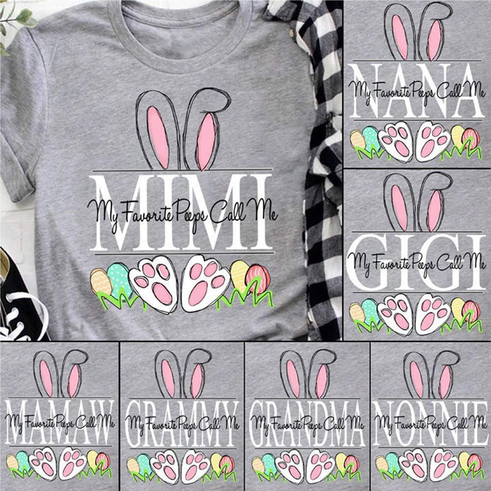 Personalized Grandma Peeps Easter T Shirt My Favorite Peeps Call Me Grandma, Gifts For Grandma, Easter Bunny Shirt, Easter Day Gift