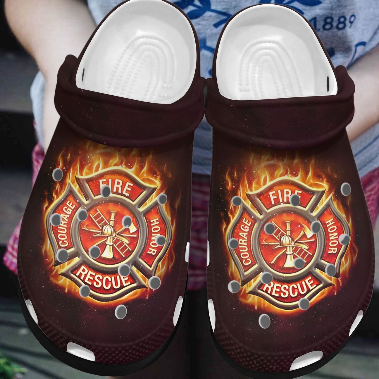 Firefighter Personalized Clog, Custom Name, Text, Color, Number Fashion Style For Women, Men, Kid, Print 3D Fire Honor Rescue Courage