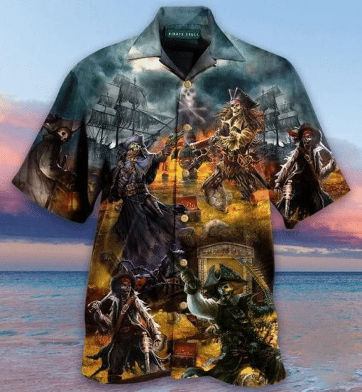 Pirate Skull Treasure Hawaii Shirt Unisex Adult Ha42883