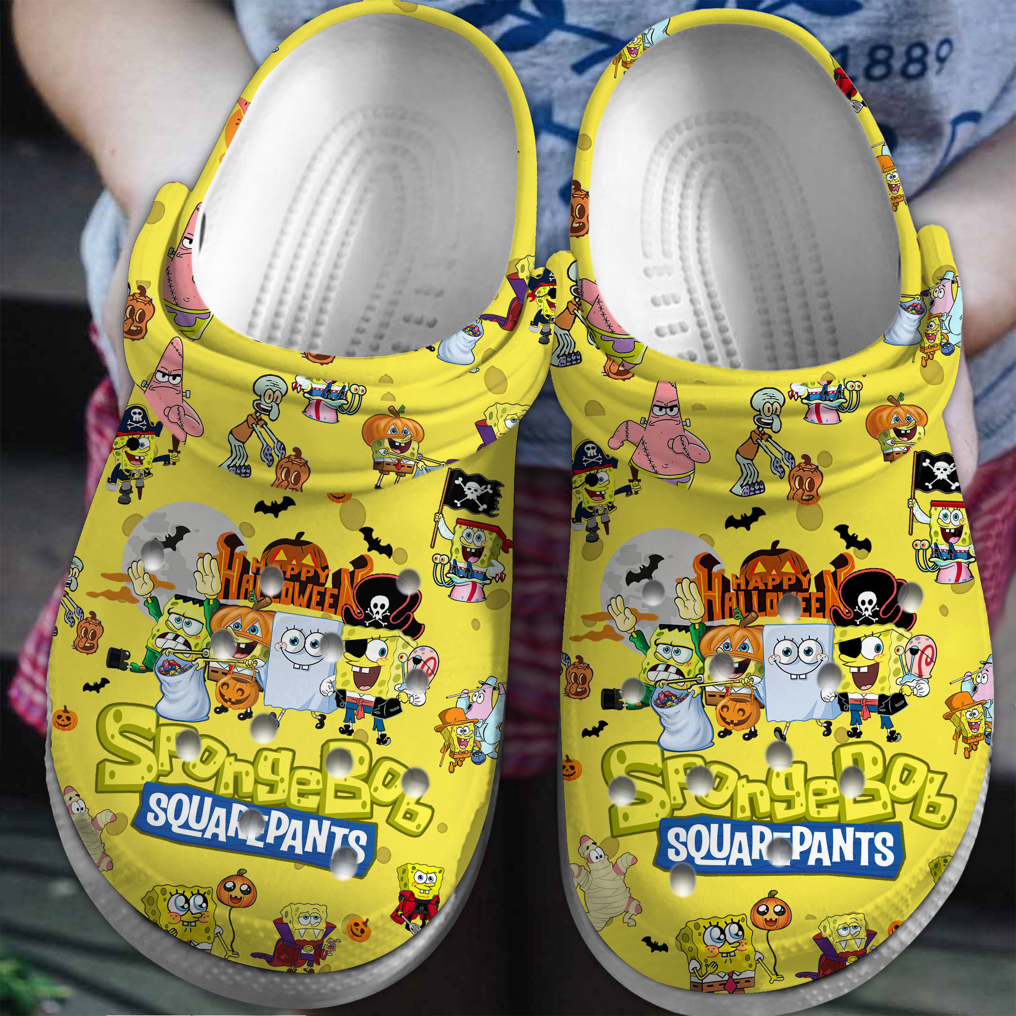 SpongeBob SquarePants Cartoon Crocs Crocband Clogs Shoes Comfortable For Men Women and Kids