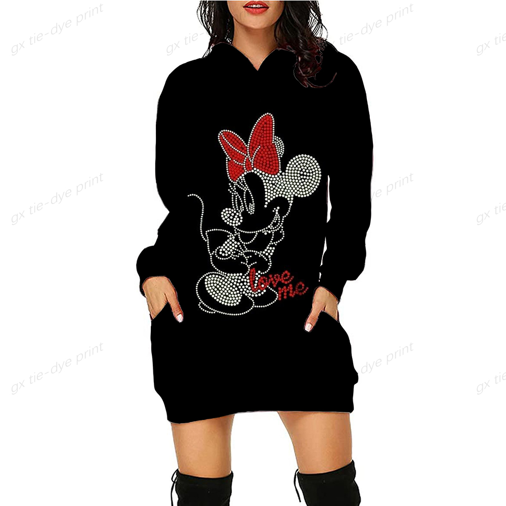 Women Autumn Sweatshirt Femme Long Sleeve Cute Hooded Pullover Tops Blouse Disney Mickey Mouse Print Hoodies Cute Hoodies Female alx