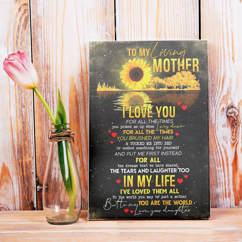 To My Loving Mother From Daughter Wall Art Canvas – Mother’S Day Gifts