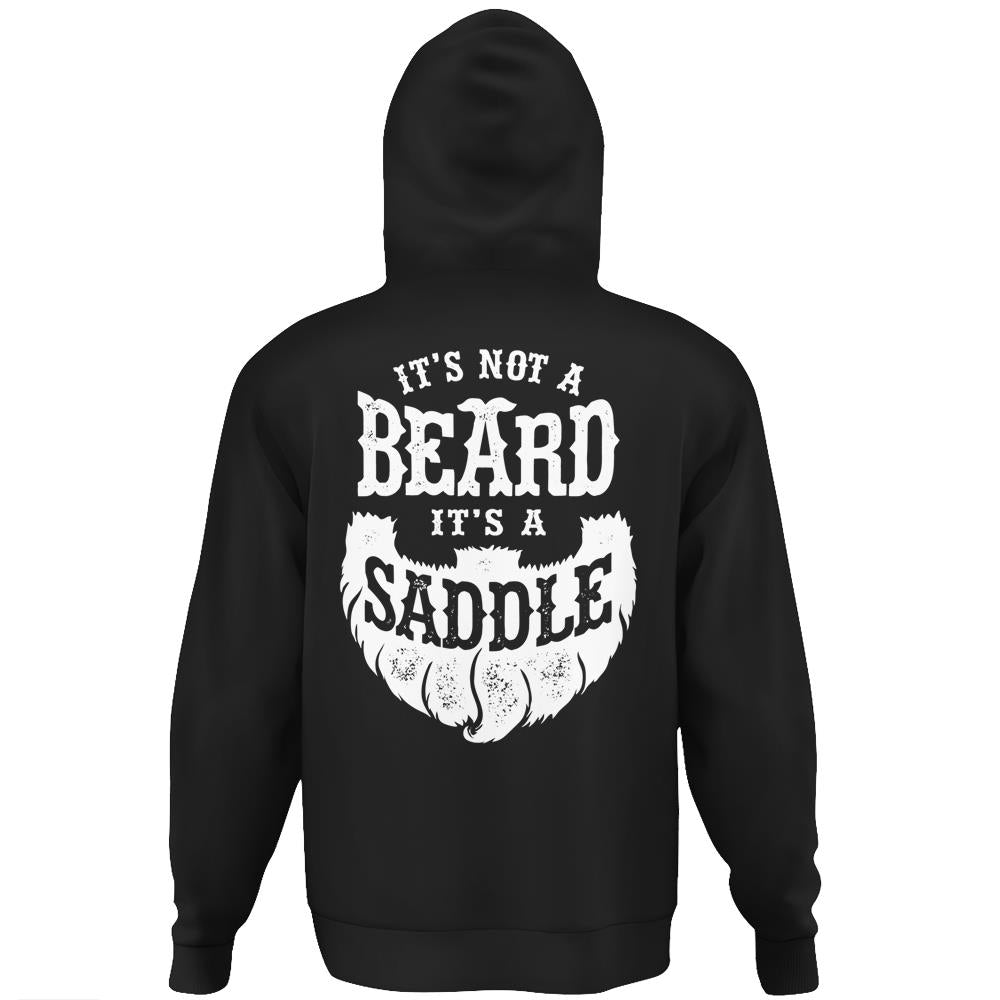 It’S Not A Beard It’S A Saddle Funny Bearded Men Joke Gifts Hoodie Print On Back