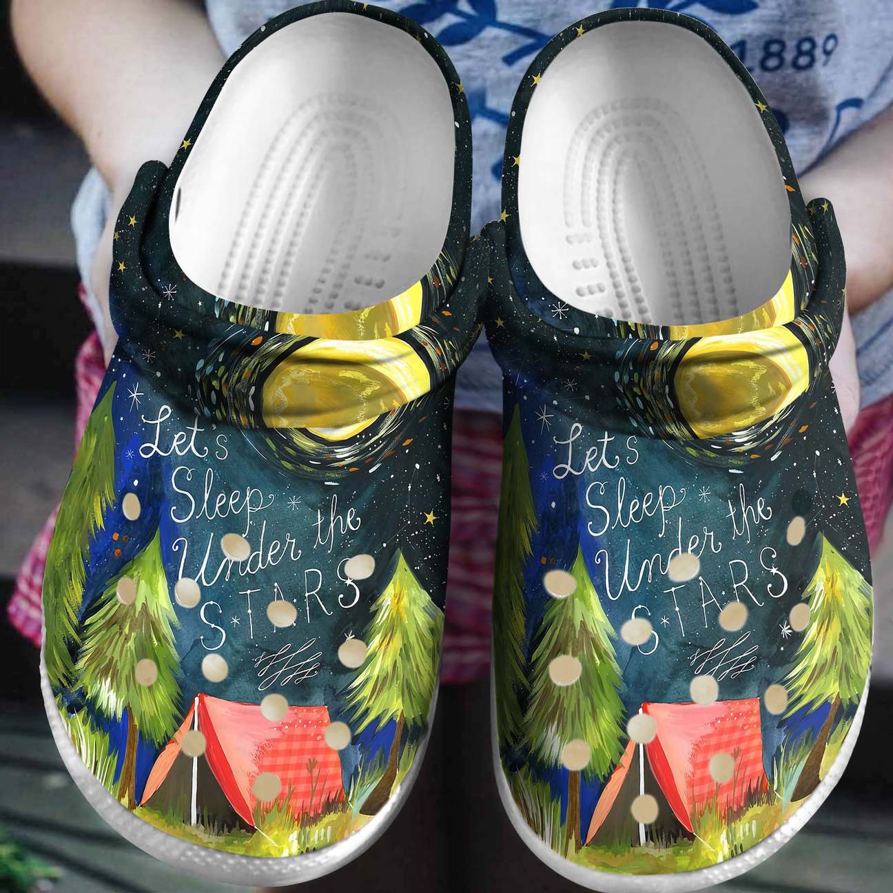 Camping Personalized Clog, Custom Name, Text, Color, Number Fashion Style For Women, Men, Kid, Print 3D Sleep Under The Stars