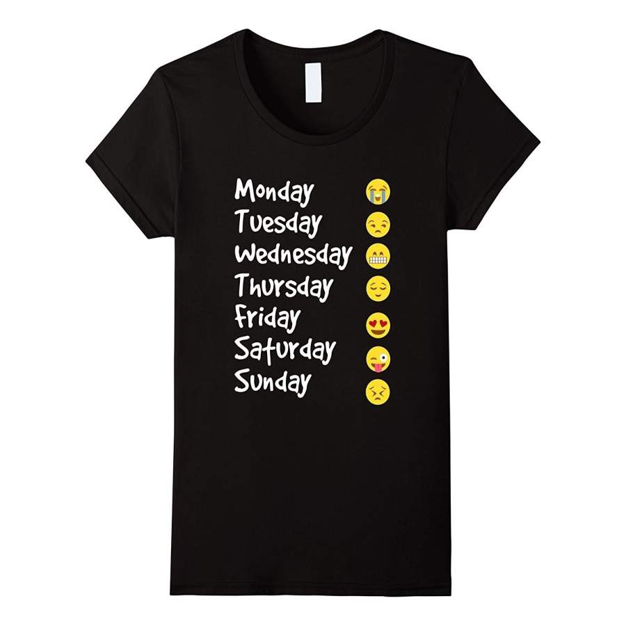 Women’S Emoji T-Shirt Love Your Emoticon Shirt 7 Days A Week!