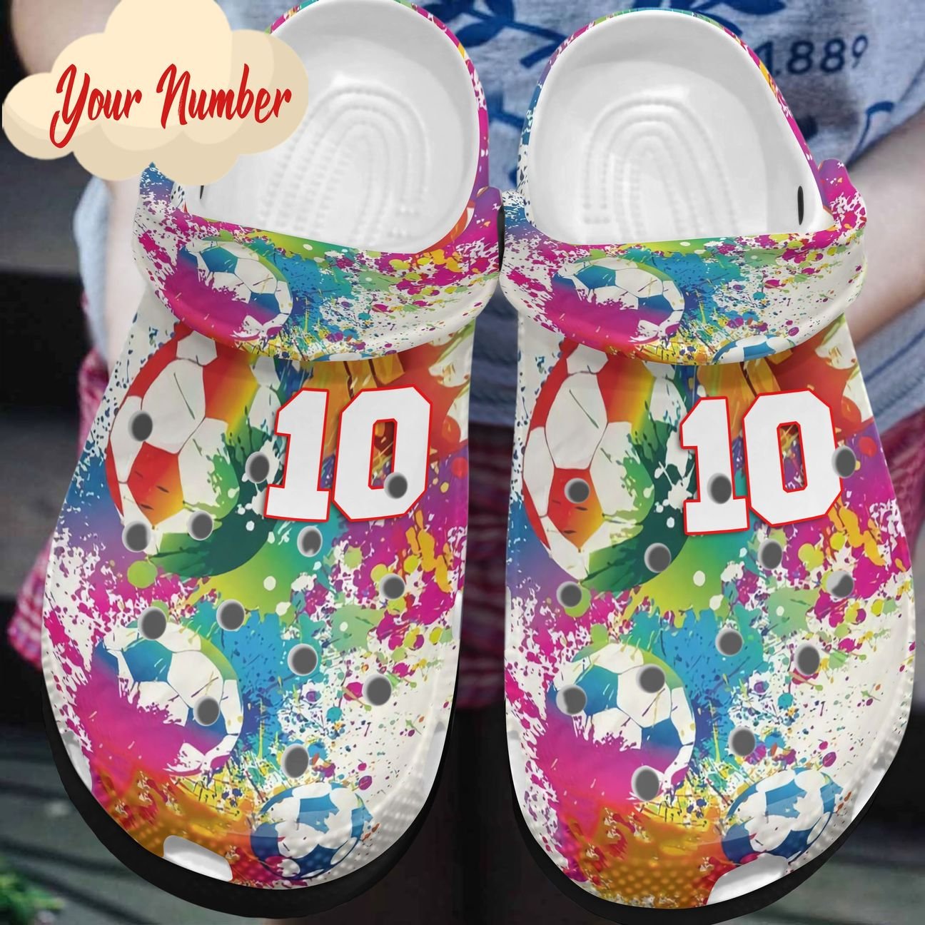 Soccer Personalized Clog, Custom Name, Text, Color, Number Fashion Style For Women, Men, Kid, Print 3D I Love Soccer