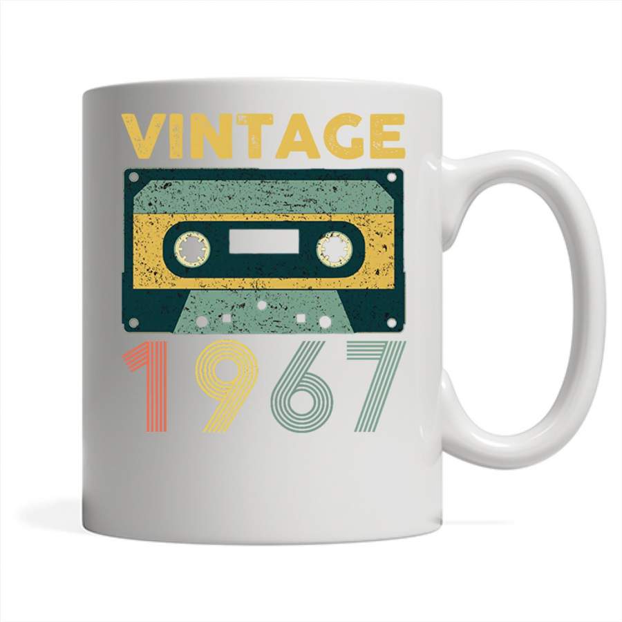 40th Birthday Gift Vintage 1967 Year Old Mixtape – Full-Wrap Coffee White Mug