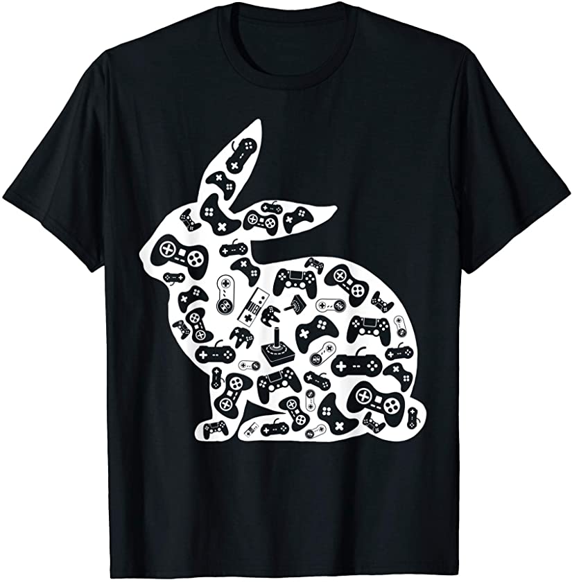 Video Game Bunny Easter Day Costume Boys Kids Men Gamer Tee T-Shirt