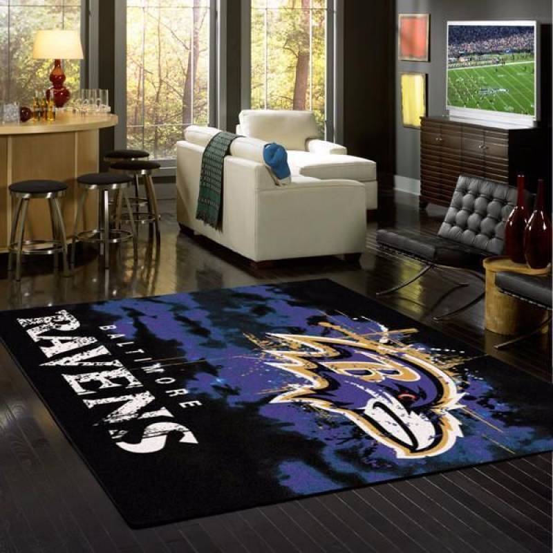 Baltimore Ravens Fade Carpet Living Room Rug