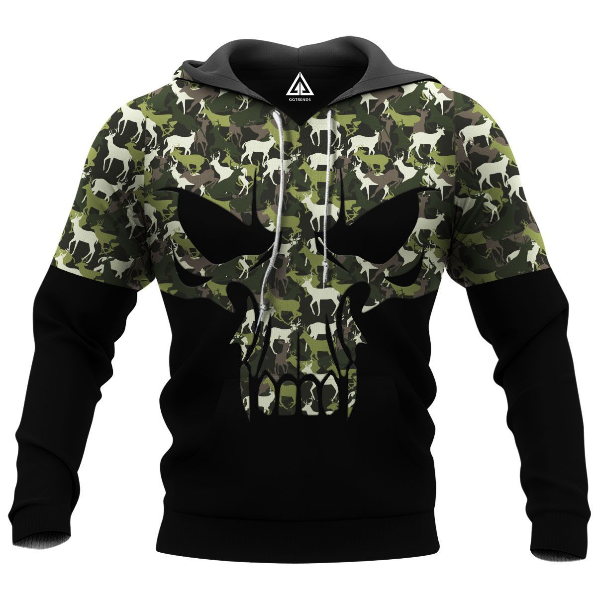 SKULL DEER HUNTING CAMO HOODIE QQ TDT172008A15BJ