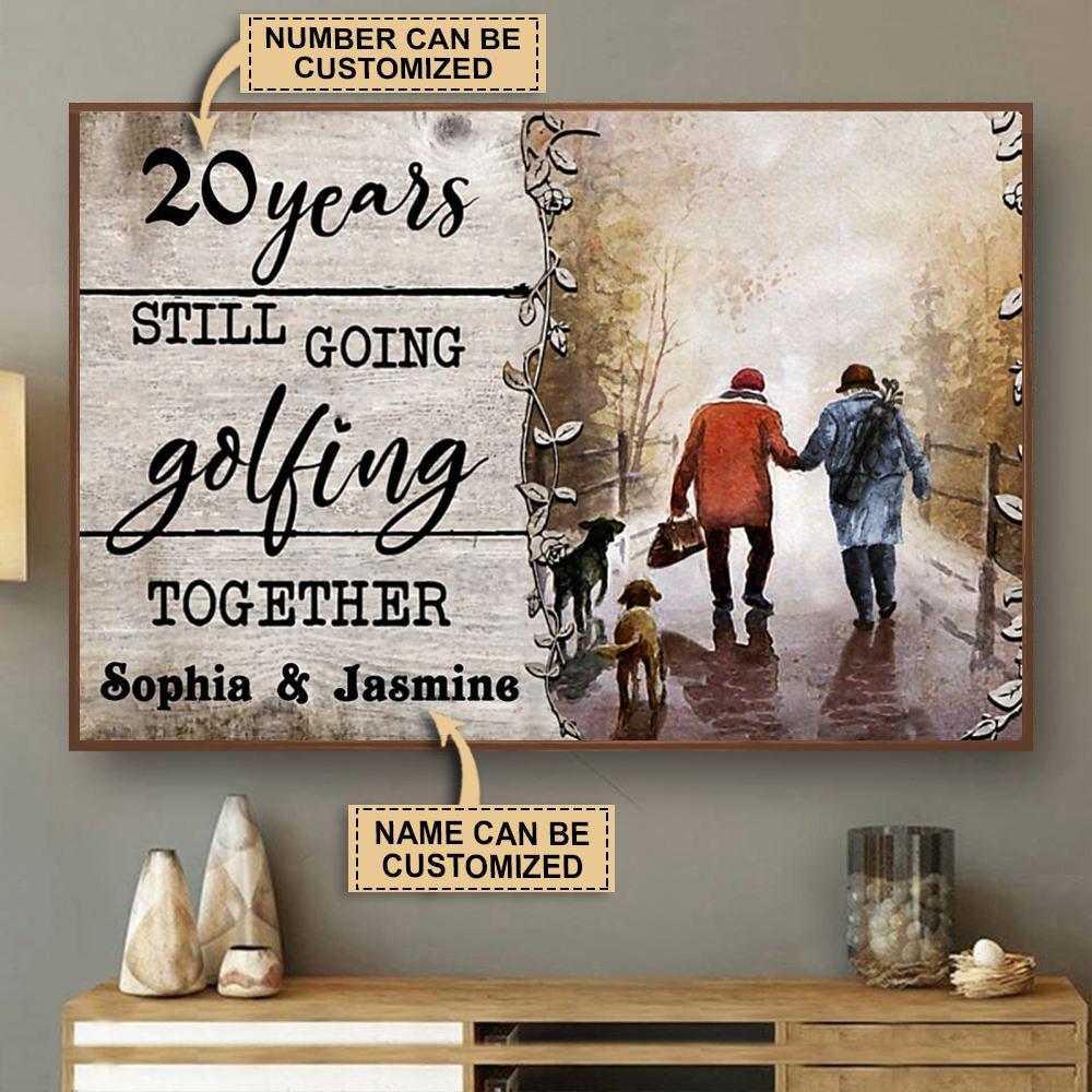 Aeticon Gifts Personalized Golfing Years Still Going Together Canvas Mom Dad Gift Home Decor