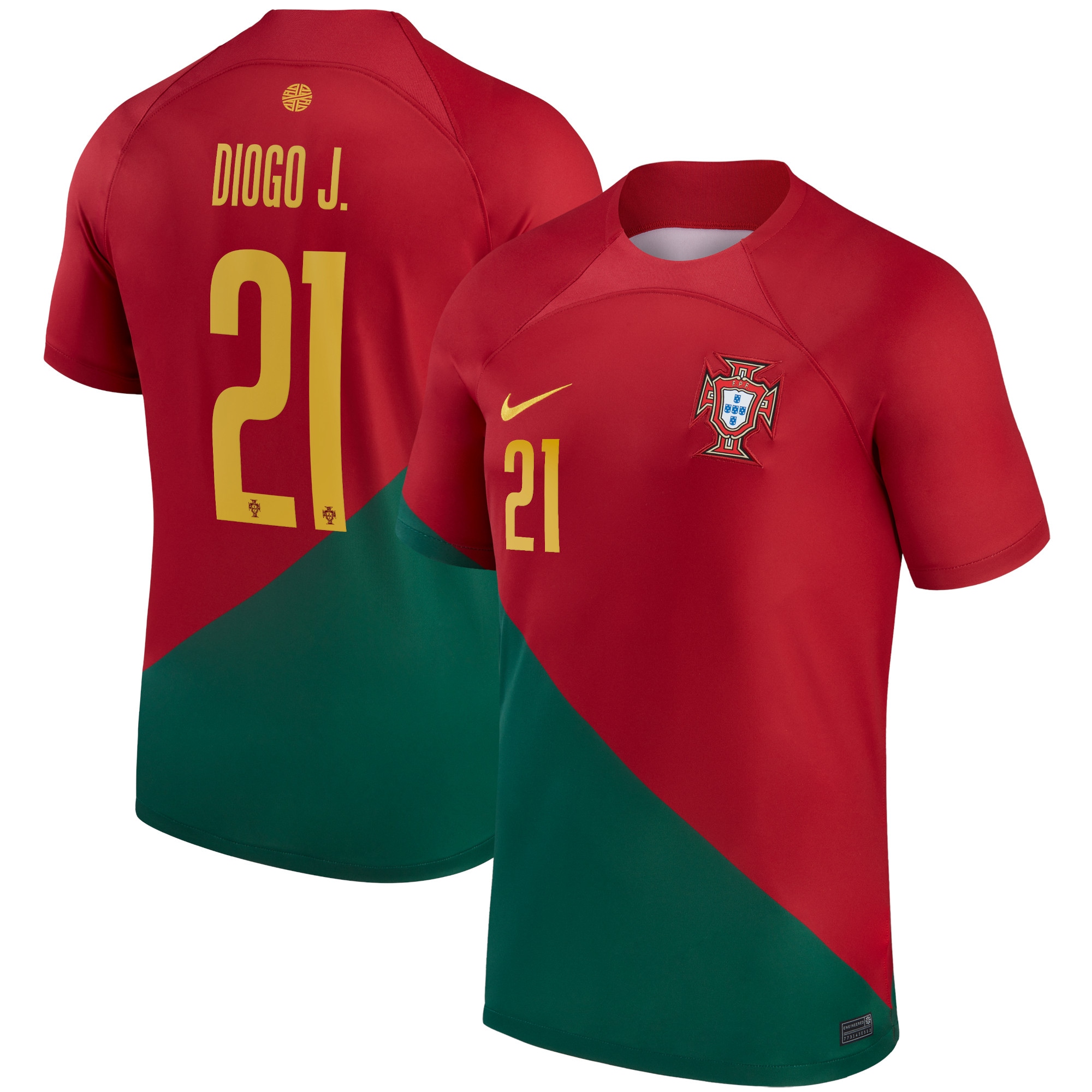 Diogo Jota Portugal National Team 2022/23 Home Breathe Stadium Replica Player Jersey – Red