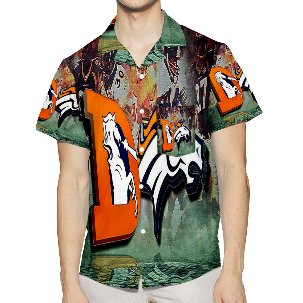 Denver Broncos Emblem V32 3D All Over Print Summer Beach Hawaiian Shirt With Pocket