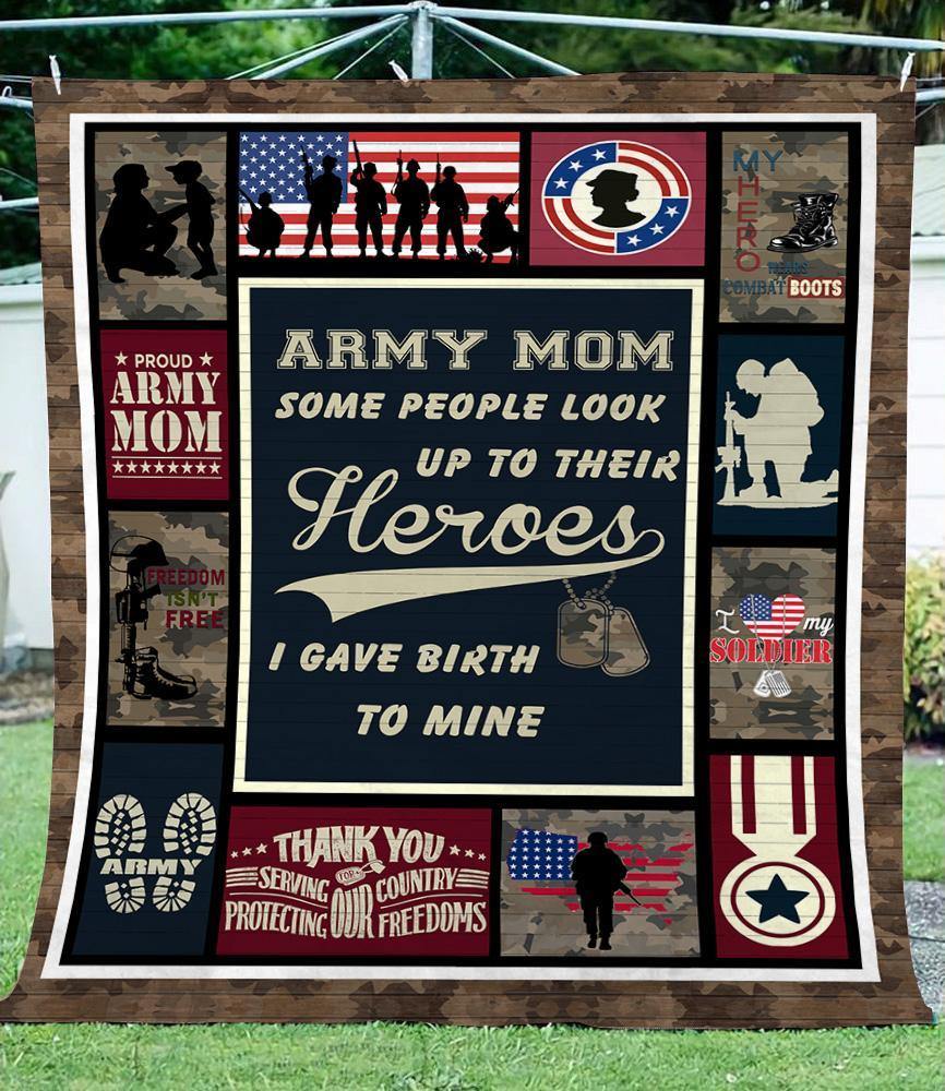 Us Army Mom Soldier Mom –  Gift For Unique Gifts Home Decor Gift For Family – Sherpa Blanket Fleece Blanket