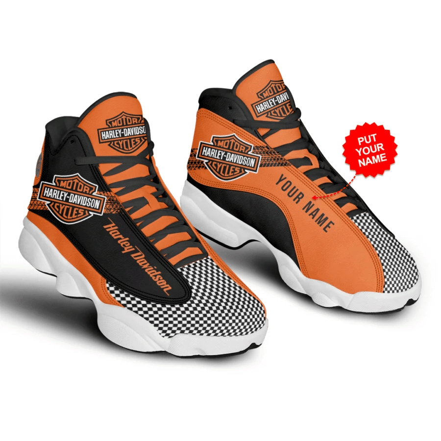 Personalized Air Jordan 13 Printing Shoes Sneaker Harley Davidson Logo