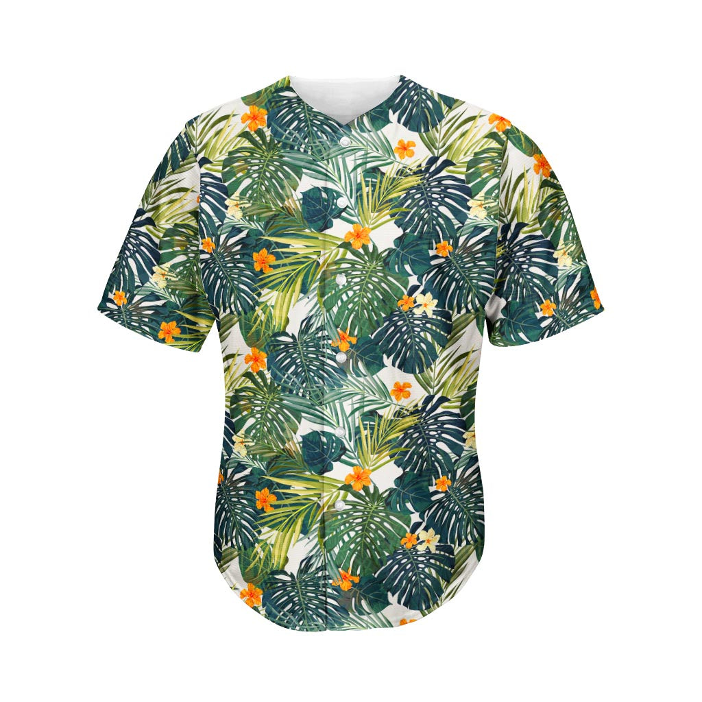 Summer Hawaii Leaves Pattern Print Baseball Jersey Ha363