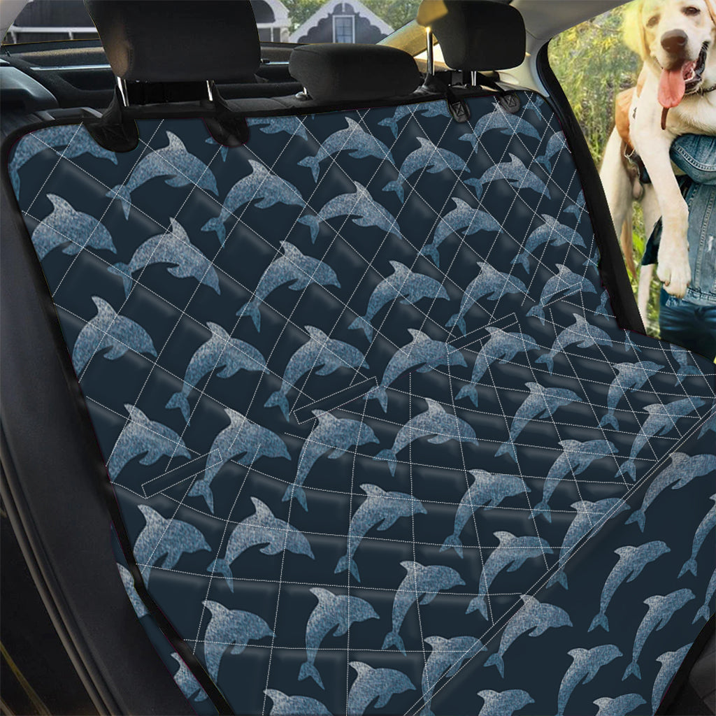 Dolphin Dot Pattern Print Pet Car Back Seat Cover