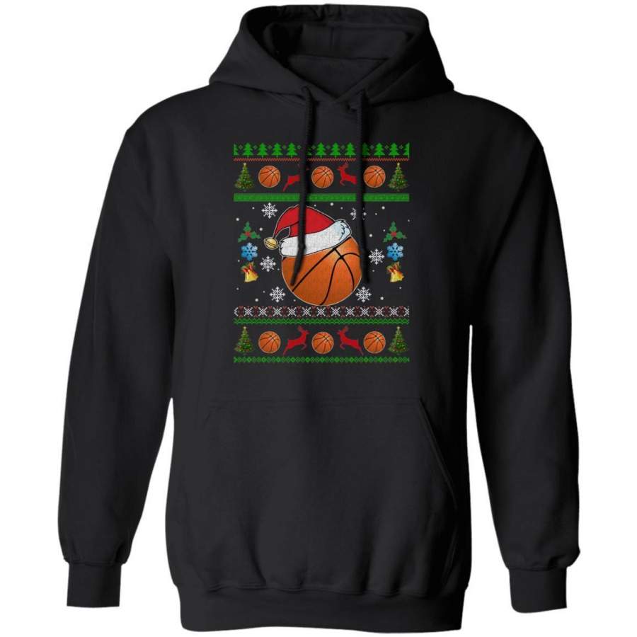 Christmas Basketball Ugly Sweater Hoodie Sport Xmas Gift Shirt MT10