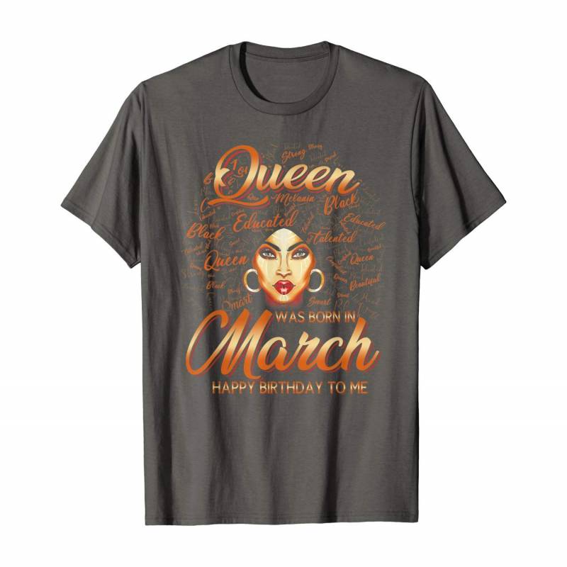 Pisces Girls Black Queen Best February March Birthday T-shirt