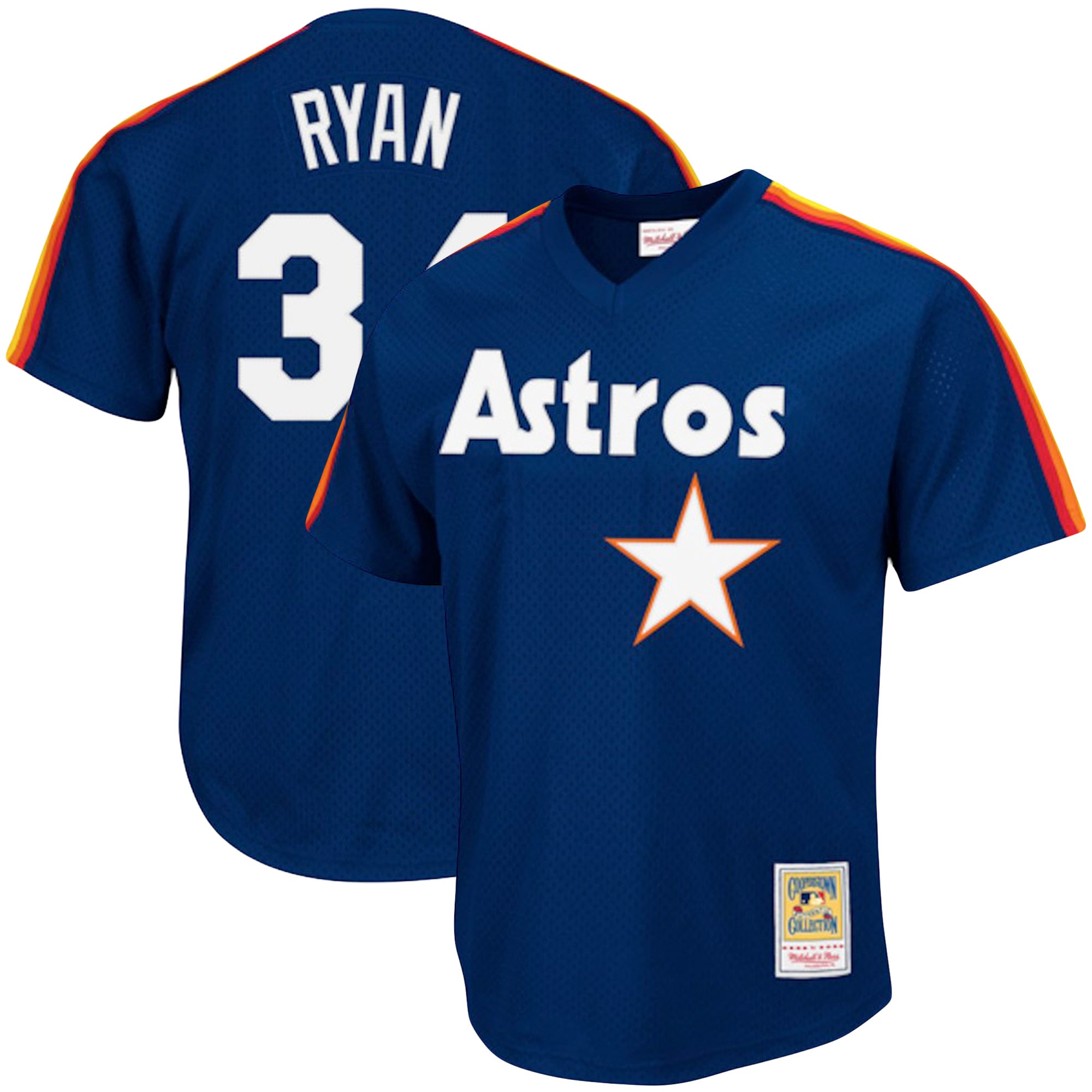 Nolan Ryan Houston Astros Mitchell & Ness Cooperstown Collection Big & Tall Mesh Batting Practice Jersey – Navy