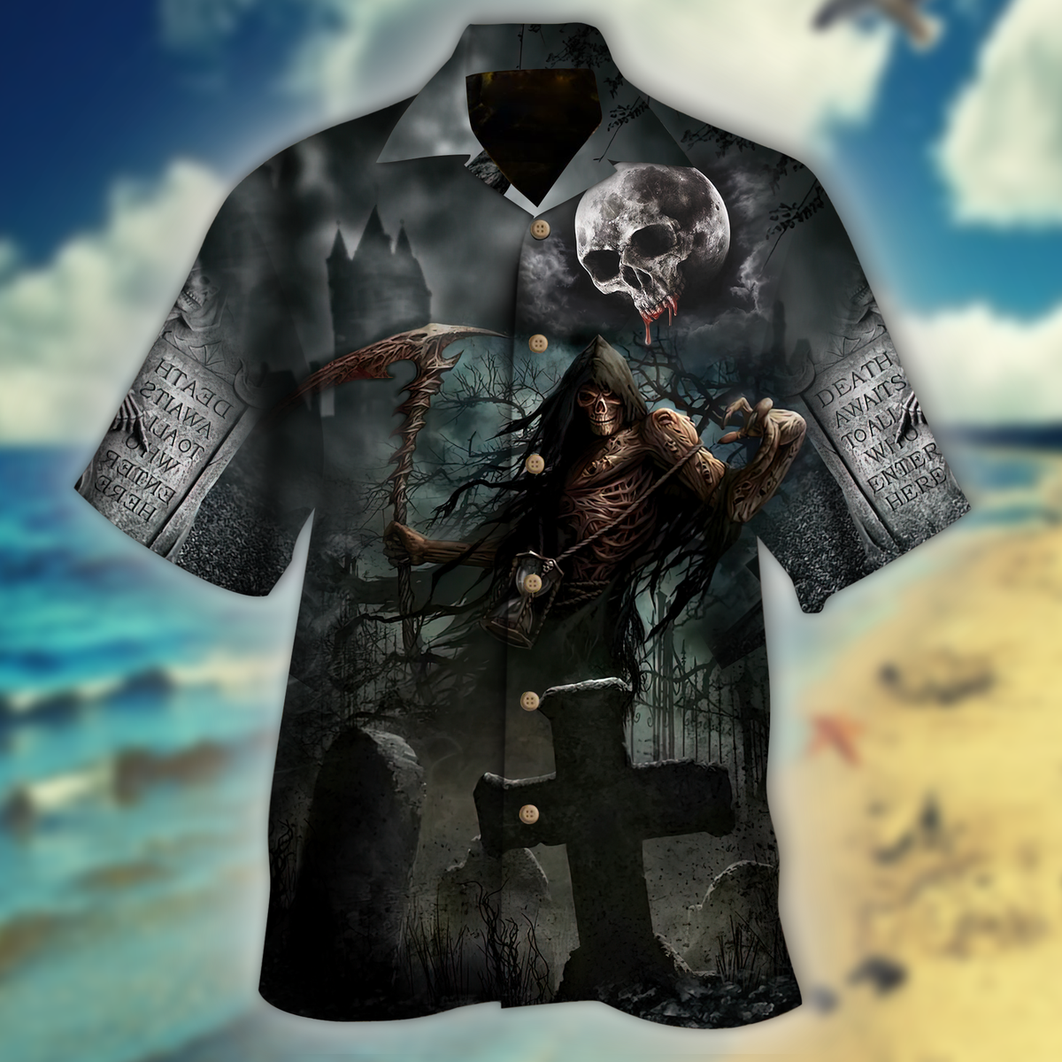 Skull Shadow Halloween Hawaii Shirt For Men Women Ha62712