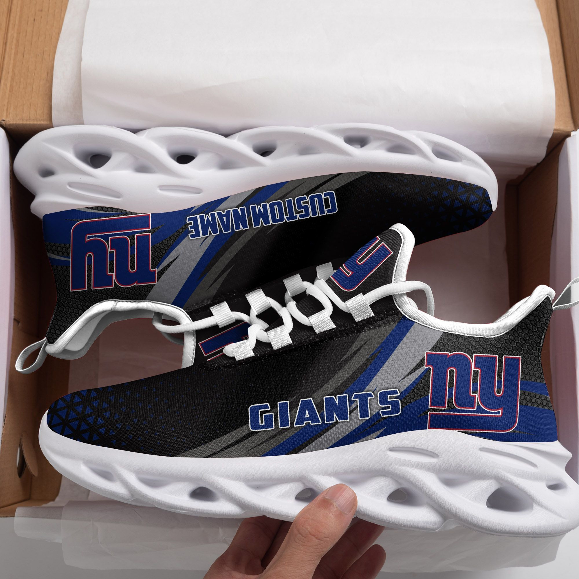 New York Giants Triangle Custom Personalized Max Soul Sneakers Running Sports Shoes For Men Women Football Fanfootball Fan