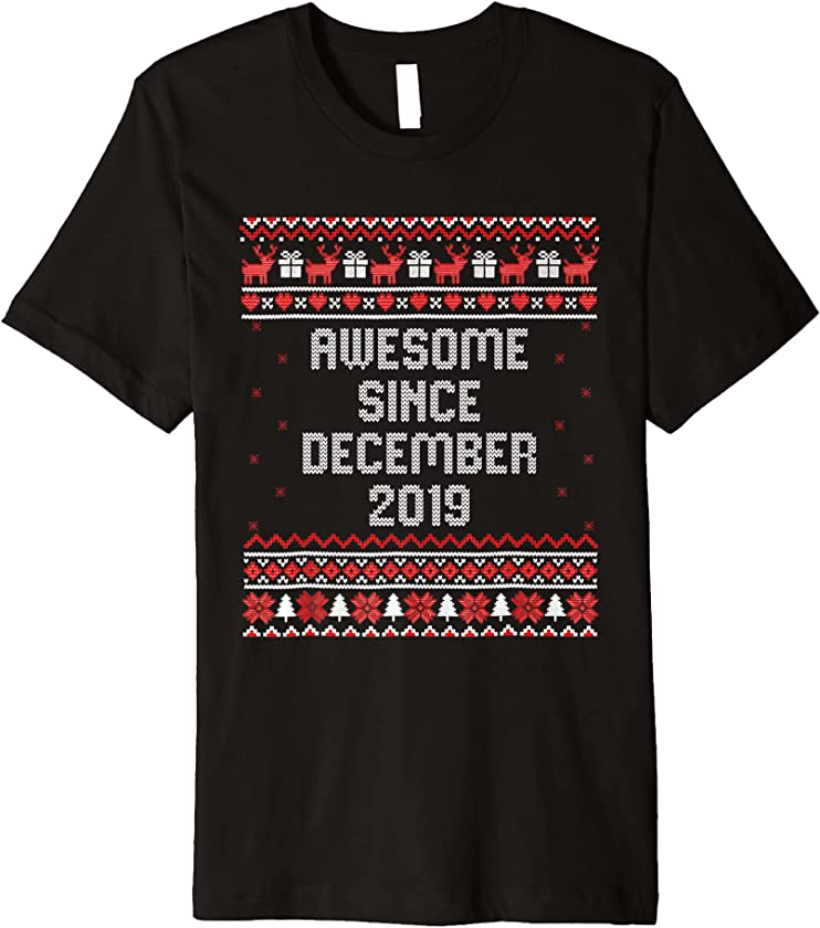 Awesome Since December 2019 3rd Birthday Ugly Christmas Premium T-Shirt