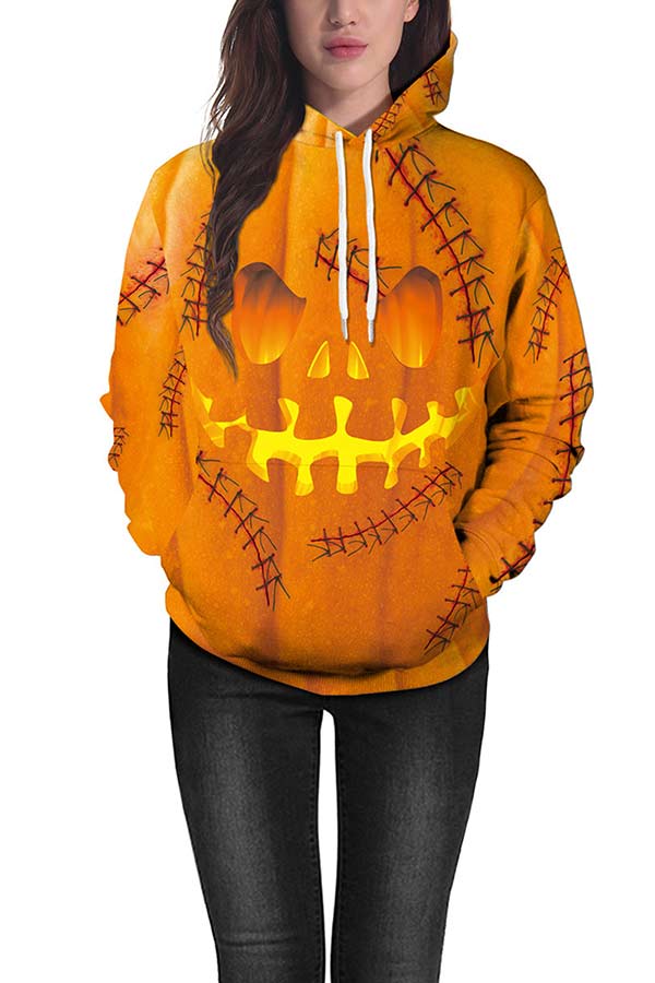 Casual Long Sleeve Oversized Halloween Hoodie