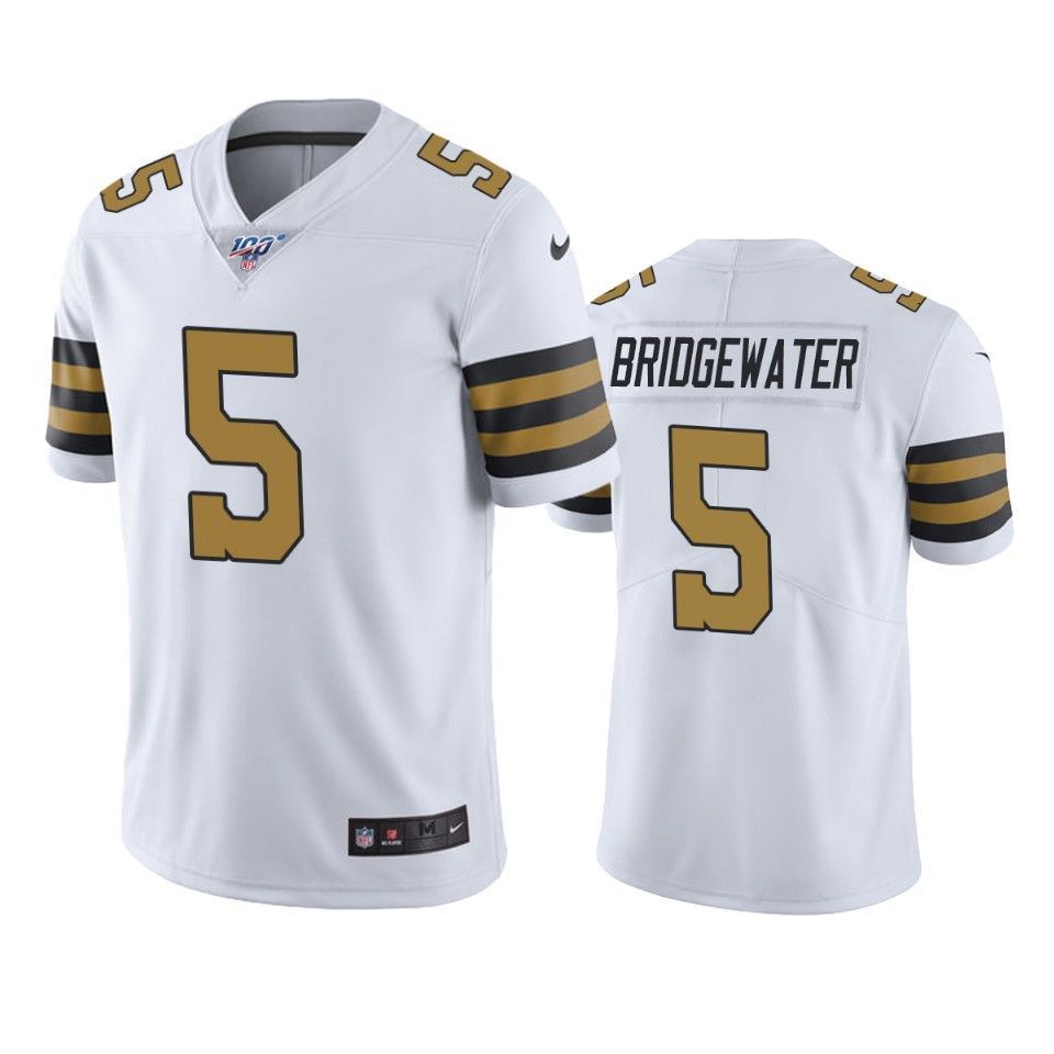 New Orleans Saints Teddy Bridgewater Color Rush White 100Th Season Mens Jersey