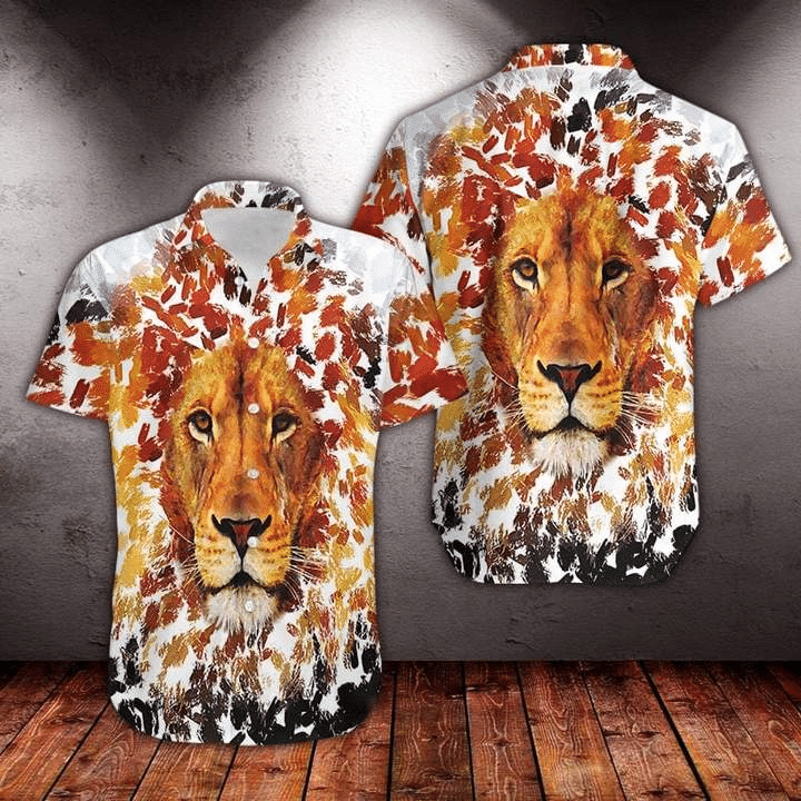 Waybackapparel Lion Art 3D Hawaiian Shirt