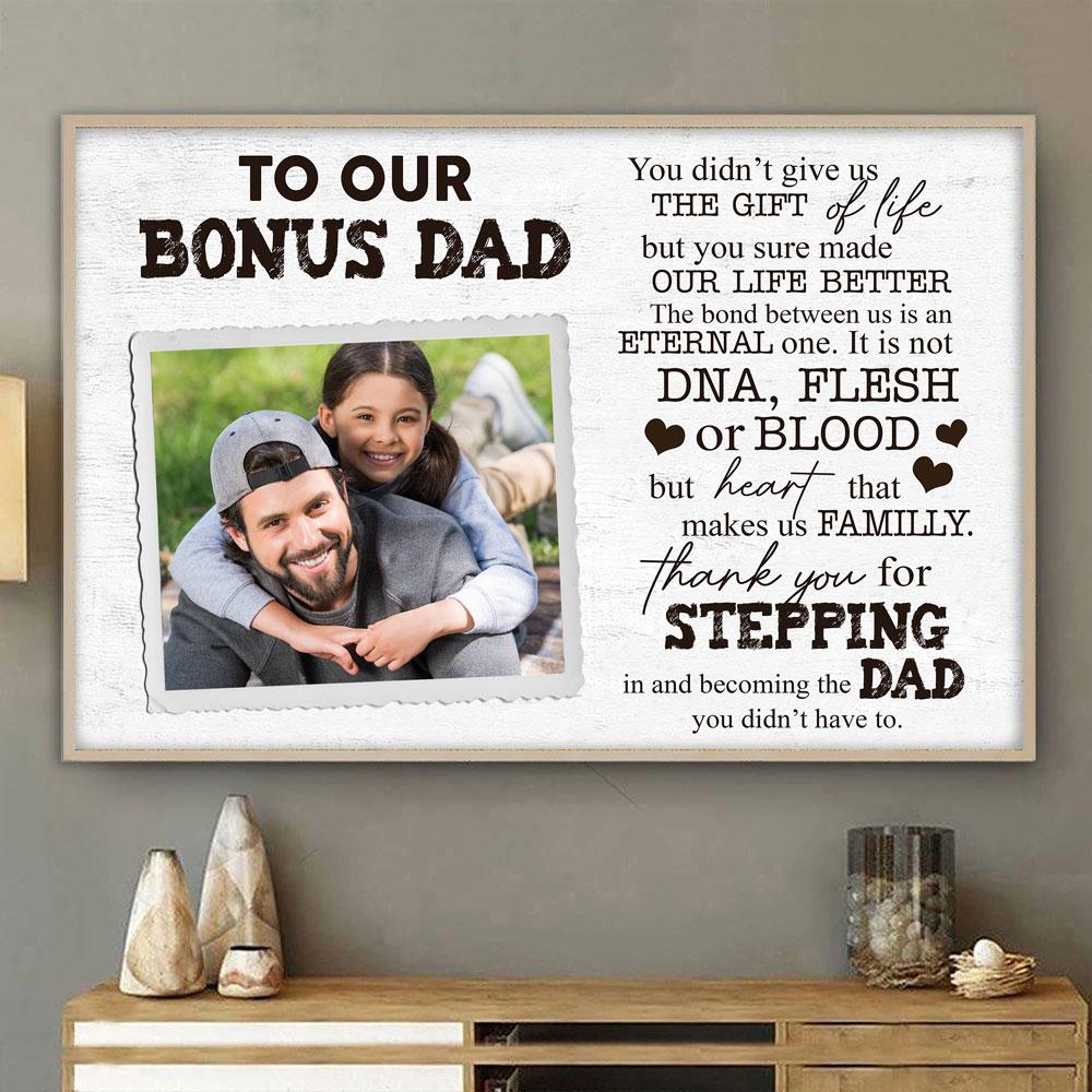 Personalized Gift For Bonus Dad Thanks For Stepping In Standard Poster