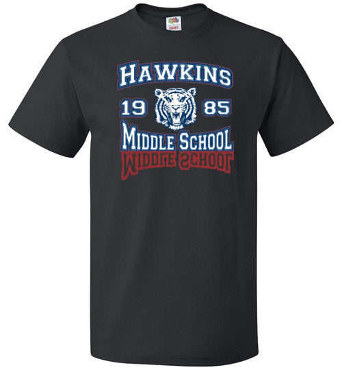 Hawkins Middle School Tigers 1985 Premium Cotton T-Shirt – Fruit Of The Loom