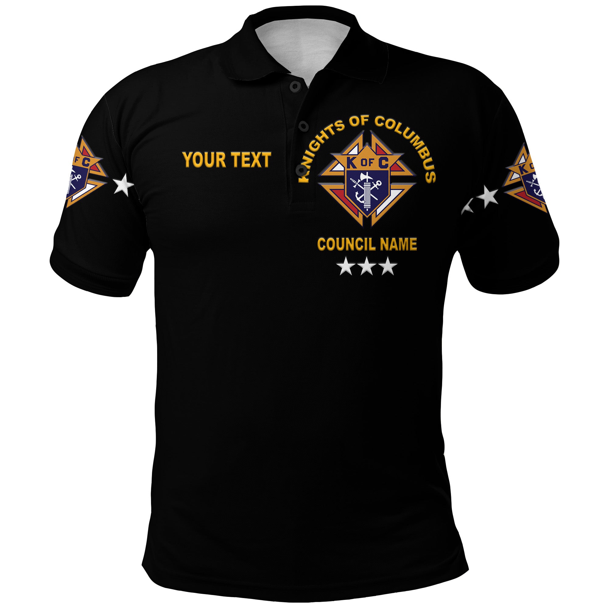 (Custom Personalised) Knights Of Columbus Polo Shirt Original Style – Black Lt8
