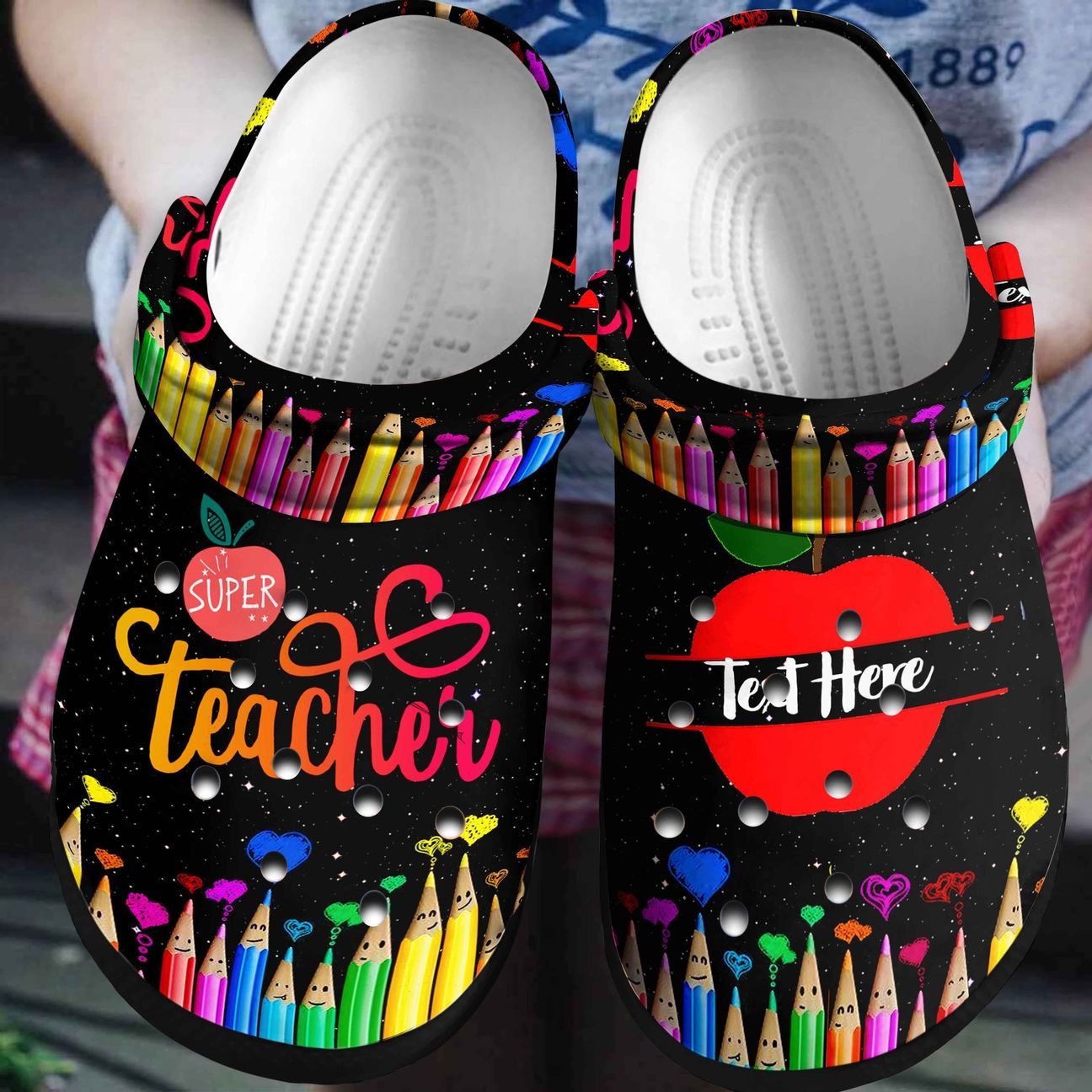 Teacher Personalized Clog, Custom Name, Text, Color, Number Fashion Style For Women, Men, Kid, Print 3D Super Teacher