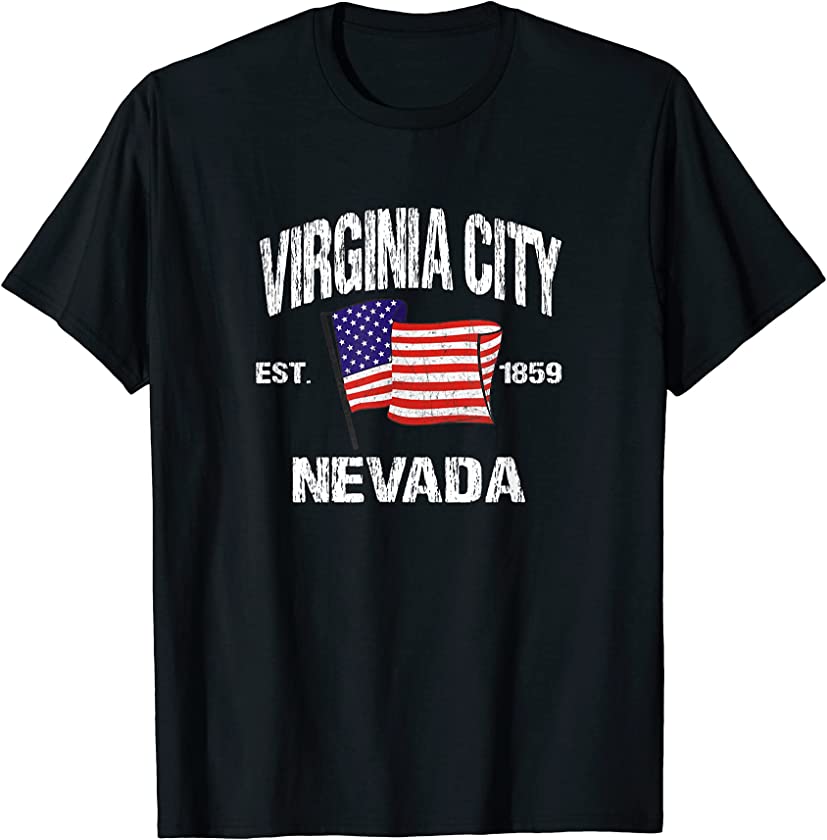 Virginia City Nevada NV USA Stars & Stripes Vintage Style T-Shirt